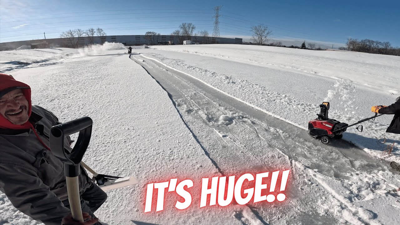 Building a MASSIVE ice skating rink!!!