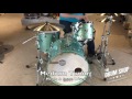 Dixon artisan gregg bissonette 3pc shell pack in sea foam green sparkle  gear demo  the drum shop