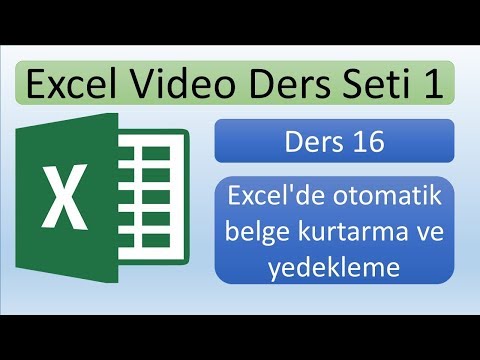 Excel&rsquo;de otomatik belge kurtarma ve yedekleme - Excel dersleri 16
