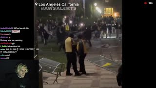 xQc reacts to Violent Clashes in Pro-Israel & Pro-Palestine Protests at UCLA