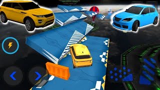 Pista de corrida de carros com obstáculos nas nuvens, Impossível Prado Carro Stunt Ramp Stunts 3D screenshot 4