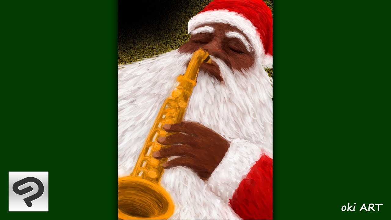 Painting Black Santa saxophone ver. CLIP STUDIO PAINT / イラストメイキング