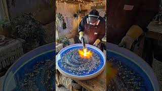 Glowing Galaxy Epoxy Table 😍🌌 #shorts #epoxy #resinart #galaxy #viralThis