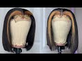 Sleek Bob Wig W/ Blonde Highlight Streaks Tutorial