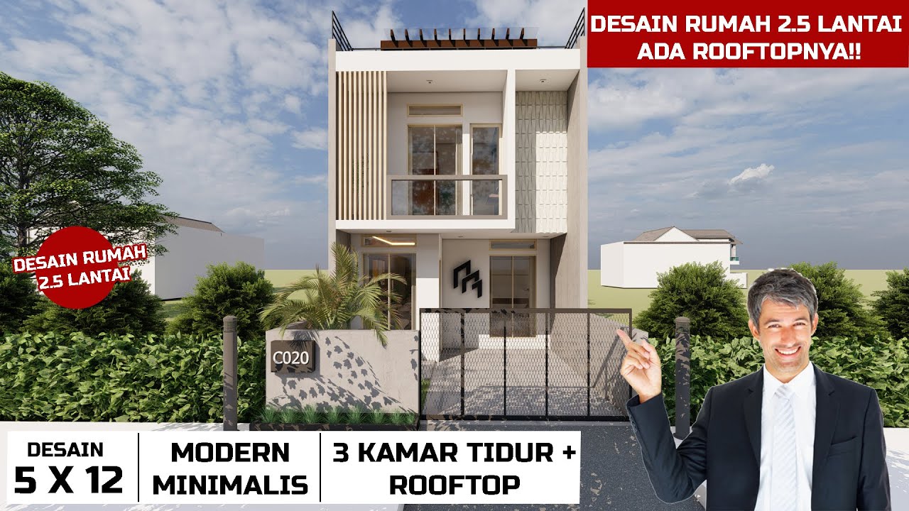 Jual DESAIN RUMAH KONSEP MODERN MINIMALIS 5X12 3 LANTAI Kota Tangerang Detail Rumah Tokopedia