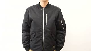 Schott ショット MA-1 ニュースタイル エムエーワン MA1 中綿 シングル ライダース ジャケット ブルゾン アウター バイク バイカー ミリタリー 牛革 レザー 黒 3122076