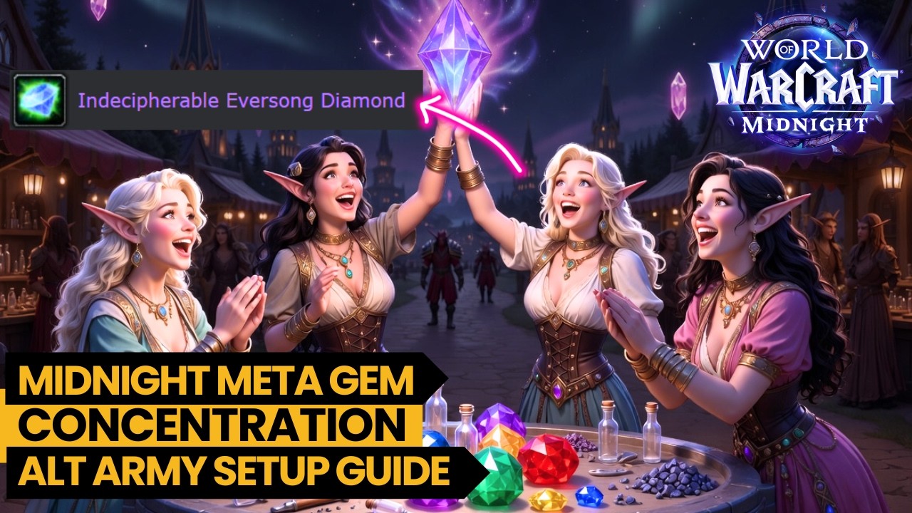 Insane Gold with Concentration Alts! Midnight Jewelcrafting Setup Guide 💎✨