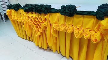 Table skirting DIAMOND DESIGN with rose pleats part 2.#tutorial