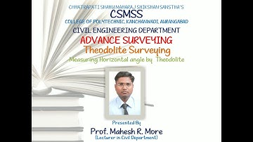 Measuring horizontal angle by repitation method using Theodolite