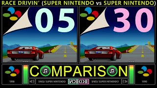 Race Drivin' (SNES vs SNES) Side by Side Comparison @vcdecide