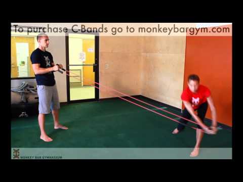 Monkey Bar Gym Across the Body Chops with C-Bands