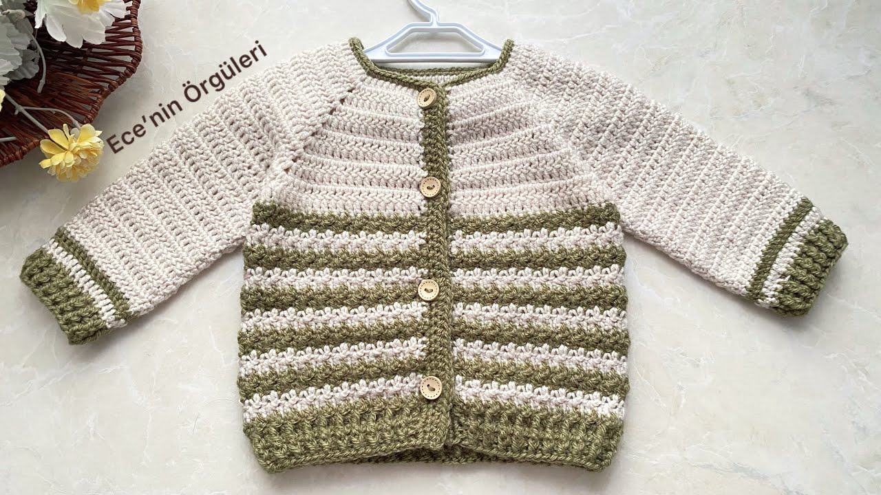 Crochet Baby Cardigan /Tığ işi Bebek Hırkası / 6 ay