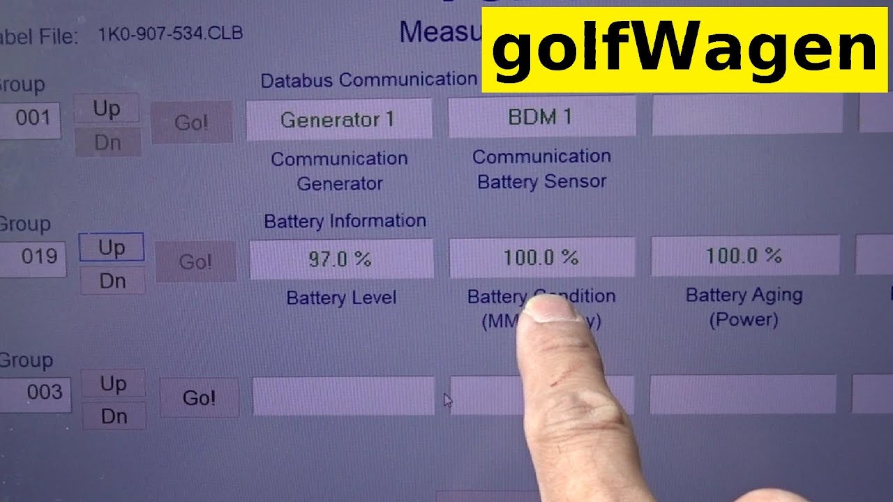 Check battery status after coding VCDS VW / AUDI / SEAT / Skoda