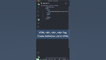 Create Definition Lists in HTML, dl dt dd Tag  | HTML Tutorial for Beginners #html