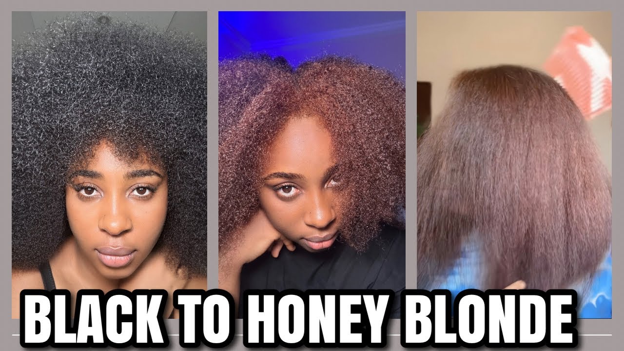 DYEING MY NATURAL HAIR HONEY BLONDE FOR THE FIRST TIME, Crème of nature honey blonde dye