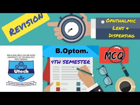 Ophthalmic Lens & Dispensing Optics || MCQs in Optometry || MAKAUT solved mcqs || 4th semester