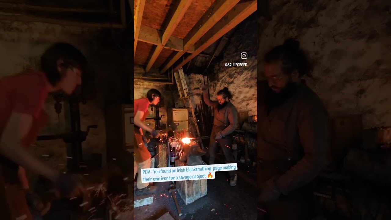 The first Irish bog iron hammer in around 800 years 🔥 this is the refining process 🙏🏼