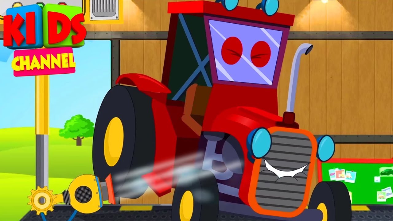 Tractor Car Wash Farm Vehicles Kindergarten Videos Kids Show