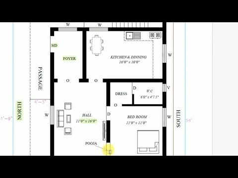 2Bhk North facing building plan as per vastu tamil | coimbatore | House ...