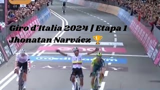 GIRO DE ITALIA 2024❤️ Etapa 1 | Jhonatan Narváez APLASTANDO a TADEJ POGAČAR