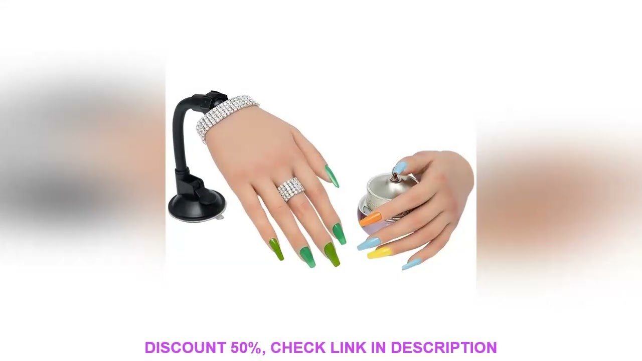 Fake Silicone mão para unhas acrílicas Nail Training Model Practice Hand