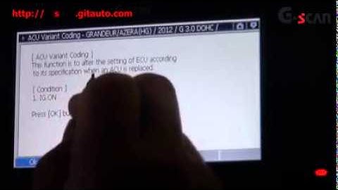 G scan Steering Angle Sensor  ACU Variant Coding function on a Hyundai Grandeur Azera 2012‬   YouTub