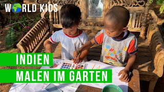 Malen im Garten | Ein Film von Zazie und Samarpan | Goa | Indien | WorldKids.tv