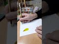 Художник Олександр Опарій  показує як малювати довгим пензликом зернятка