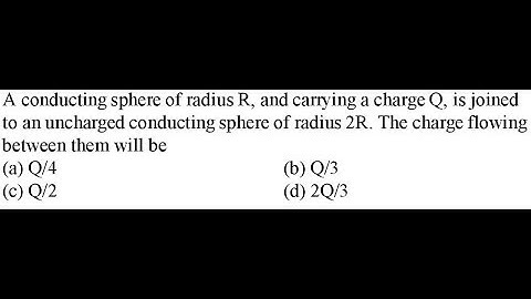A conducting sphere of radius R, and carrying a charge Q, is joined to an uncharged