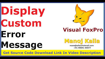 vfp style error display | Show Error Message in Visual Foxpro style | VFP9 error message display