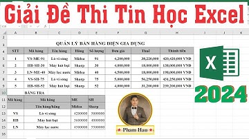 Giải đề thi tin học excel, giải đề thi excel TCB 01-2, tính lò vi sóng, máy hút bụi, máy lọc nước.