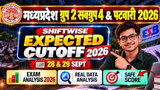 🚨MPESB Group 2 Subgroup 4 Shiftwise Expected Cuttoff 2026 | 28 & 29 Sept Exam Analysis 🔥