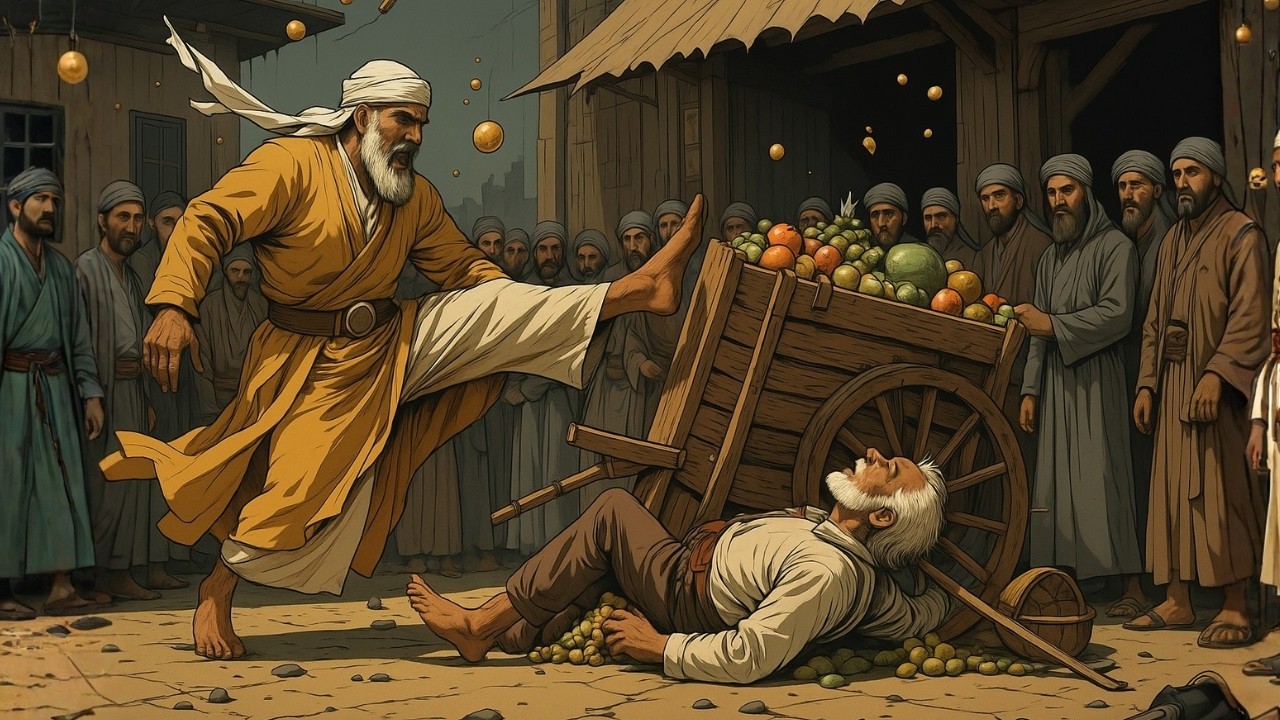 قصة التاجر المغرور ضرب عربة العجوز الضعيف فأسقطها ولم يتوقع أن ابنته ستكون له بالمرصاد