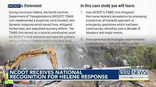 NC DOT receives national recognition for Helene response