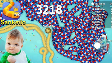 Biggest Top 001 Snake Trapped by Tiny Snake  Epic Snake io Gameplay #snakeio