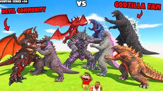 GODZILLA FAMILY vs DEVIL Community in Hunting Series Part 30 in Animal Revolt Battle Simulator screenshot 2