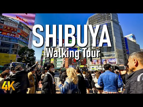 SHIBUYA Walking Tour 👣| THE MOST POPULAR Scramble crossing | Tokyo-Japan (4k 60fps)