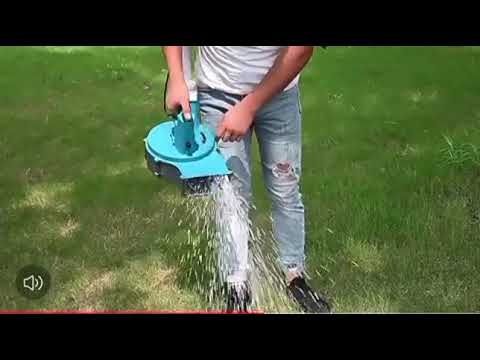 Разбрасыватель удобрений аккумуляторный, ранцевый 20L, регулировка потока, шланг, видео 1