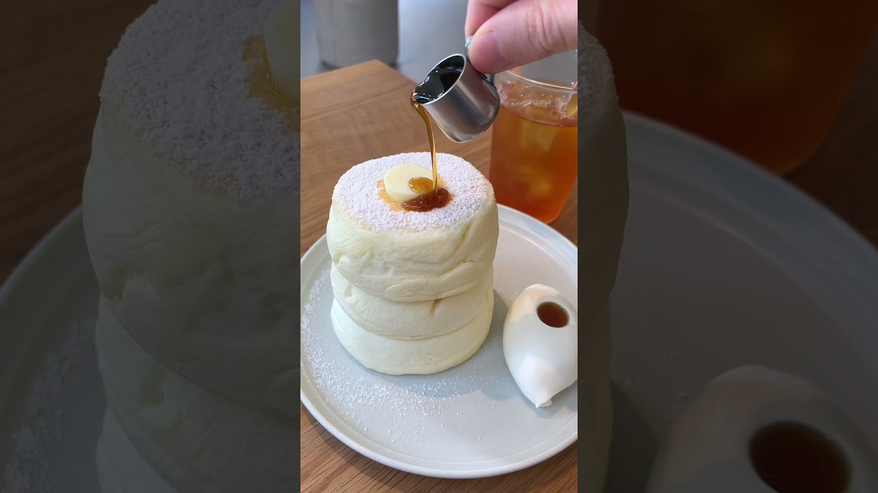 東京カフェの完全無添加パンケーキ ふわふわすぎて勝手に揺れてた Aimu Youtube