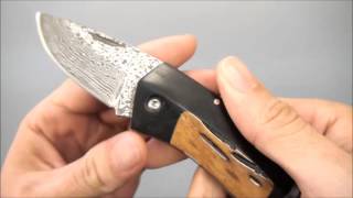 ダマスカス調ブレード ミニロックバックナイフ