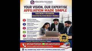 From Dream to Recognition – Education Solutions Makes It Possible |   #collegeaffiliation #bihar