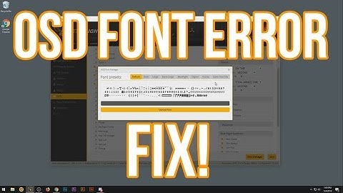 BeeBrain V2 OSD Font Fix