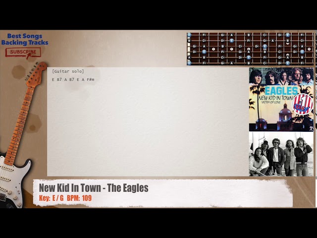 🎸 New Kid In Town - The Eagles Guitar Backing Track with chords and lyrics class=