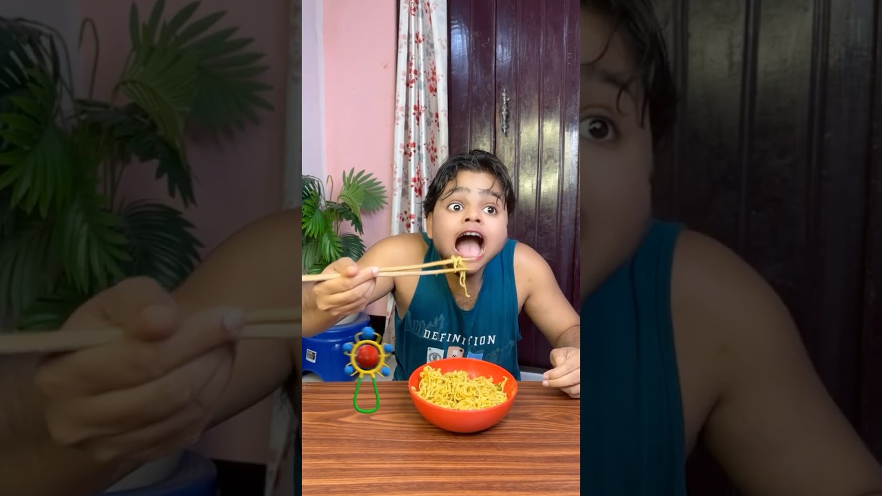 Tillu Eats Maggi with Chopsticks 🍜🥢 #shorts #comedy #funny #olidavines