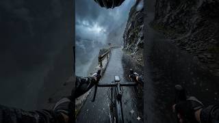 POV: Cycling Through Dangerous Mountain Roads | Rain Starts, Fog Covers Everything 🌧️🌫️