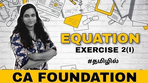 CA Foundation | Business Mathematics | Equation |Exercise 2I  |CAI Study Material #exercise #CA
