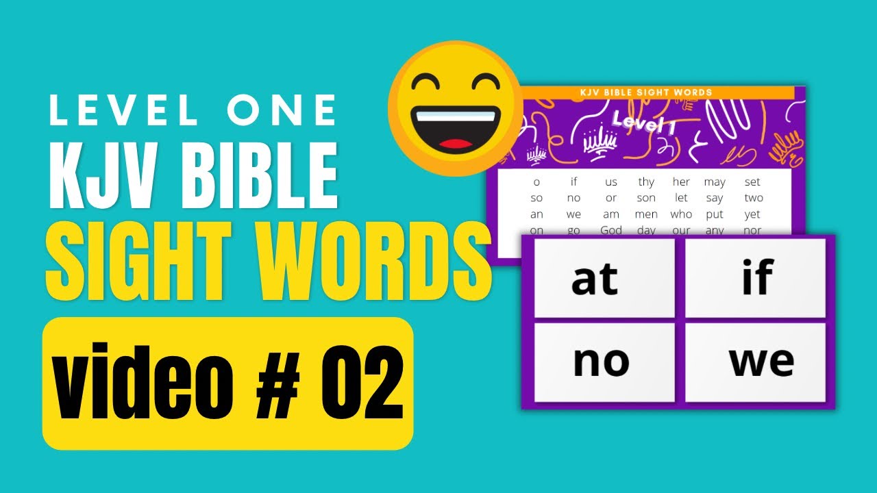 KJV Bible Sightwords | Level One Video 02 | at, if, no, we - YouTube