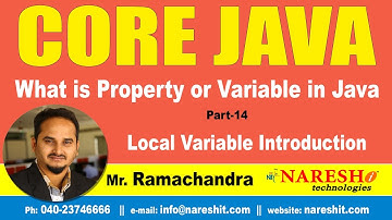 What is Property or Variable in Java Part 14 | Core Java Tutorial | Mr. Ramachandra