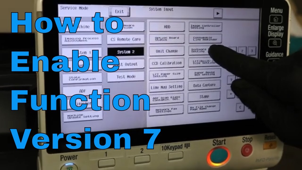 historisk hjælp glide How to enable Function Version 7 on Konica Bizhub - YouTube