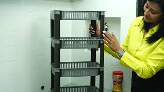 Biltoxi Kitchen Storage Plastic Rack, Vegetable Stand Basket, Storage Racks for Office